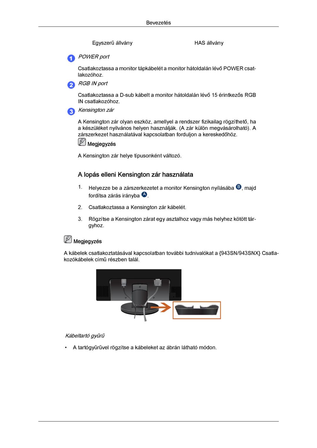 Samsung LS22MYLKF/EDC, LS20MYYKBB/EDC, LS22MYYKBB/EDC, LS19MYYKBBA/EN, LS20MYYKBBA/EN Bevezetés Egyszerű állvány Has állvány 