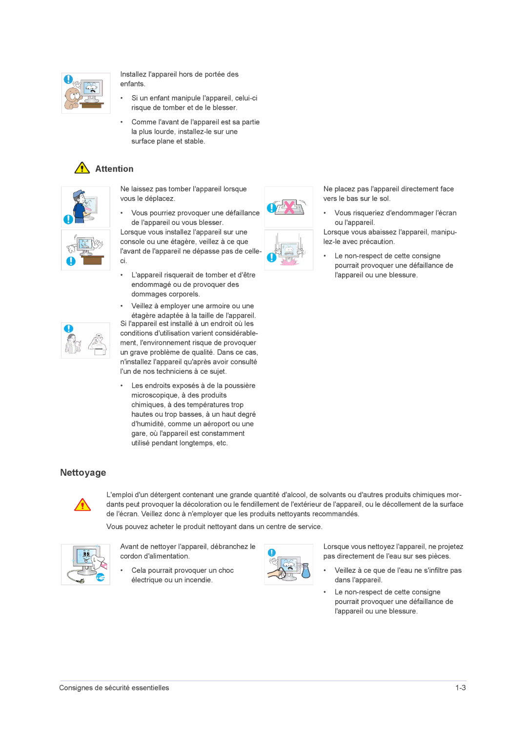 Samsung LS23NVMAB5/EN, LS20NVMAB5/EN manual Nettoyage 