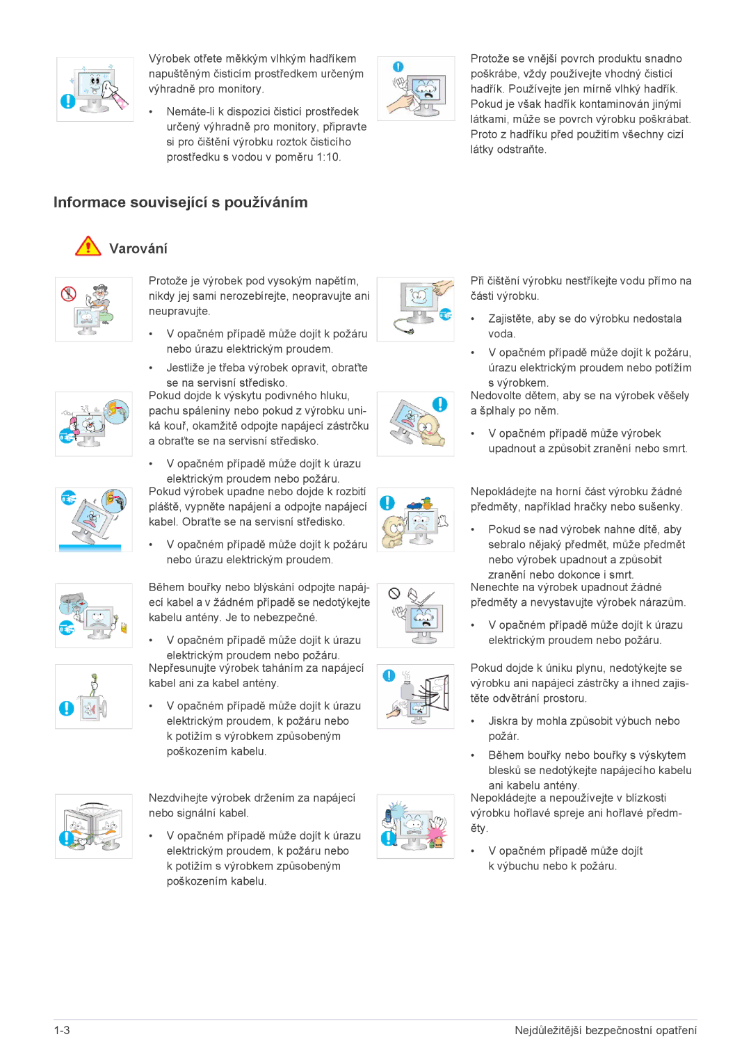 Samsung LS20NVTABW/ZA, LS23NVTABW/EN, LS20NVTABW/EN, LS20NVTAB5/EN, LS23NVTAB5/EN manual Informace související s používáním 