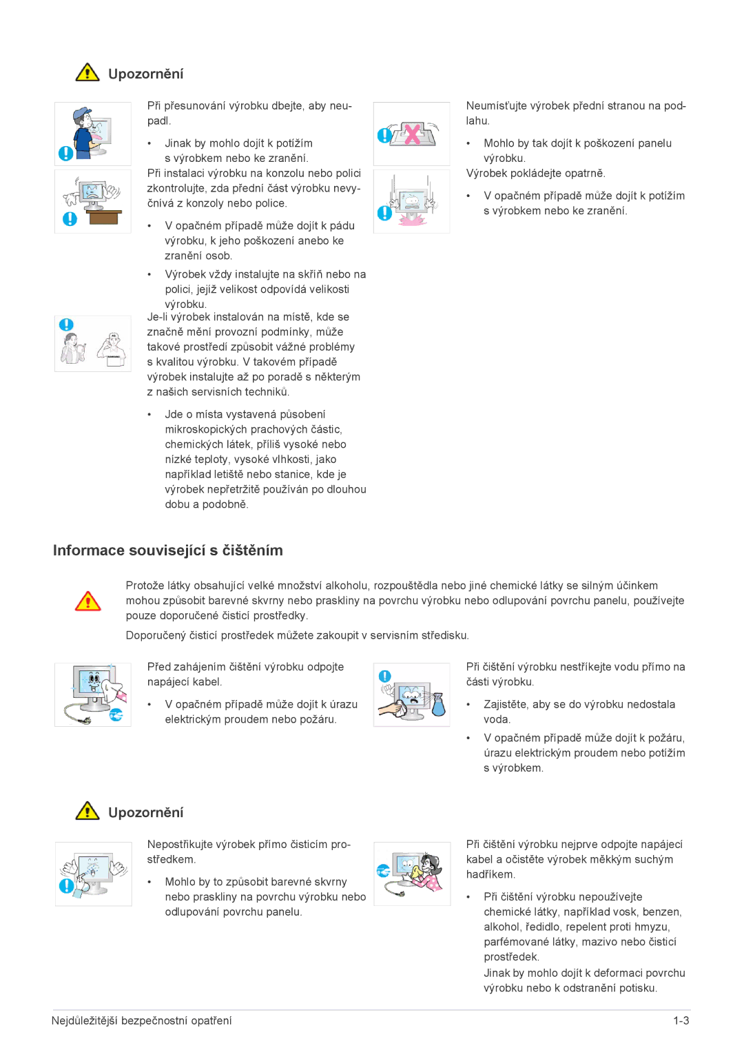 Samsung LS23NVTAB5/EN, LS20NVTABW/ZA, LS23NVTABW/EN, LS20NVTABW/EN, LS20NVTAB5/EN manual Informace související s čištěním 