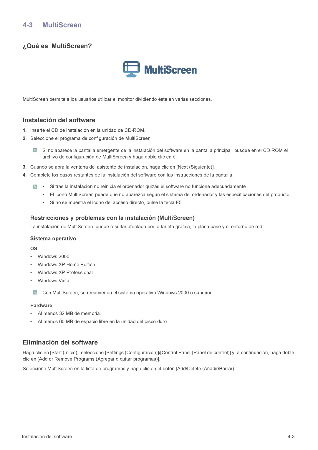 Samsung LS20NVTABW/EN, LS20NVTABW/ZA, LS23NVTABW/EN, LS23NVTABW/ZA manual ¿Qué es MultiScreen? 