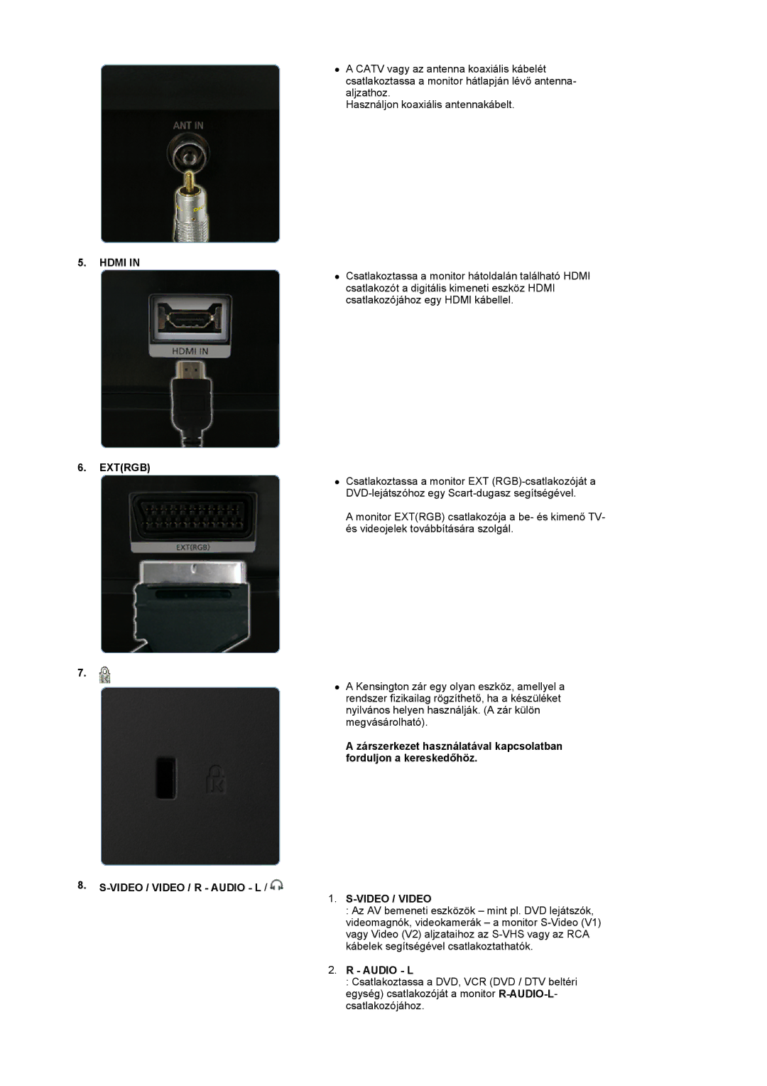 Samsung LS20PMASF/EDC, LS19PMASF/EDC, LS19PMASF6/EDC, LS20PMASF6/EDC, LS19PMASFY/EDC manual Hdmi, Extrgb, Video / Video 