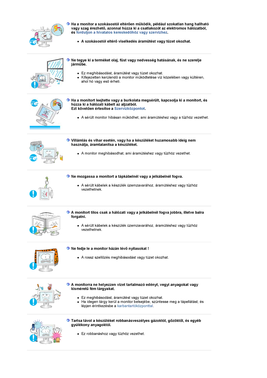 Samsung LS19PMASF6/EDC, LS20PMASF/EDC, LS19PMASF/EDC, LS20PMASF6/EDC manual Ne fedje le a monitor házán lévő nyilasokat 