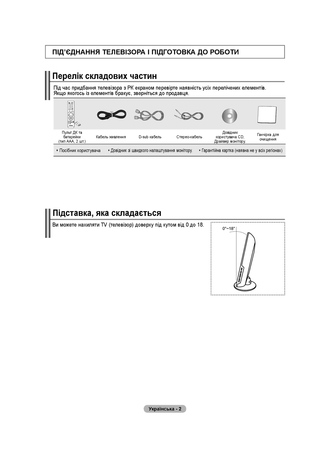 Samsung LS20PMASF/EDC, LS19PMASF/EDC, LS19PMASFT/EDC, LS20PMASFT/EDC Перелік складових частин, Підставка, яка складається 