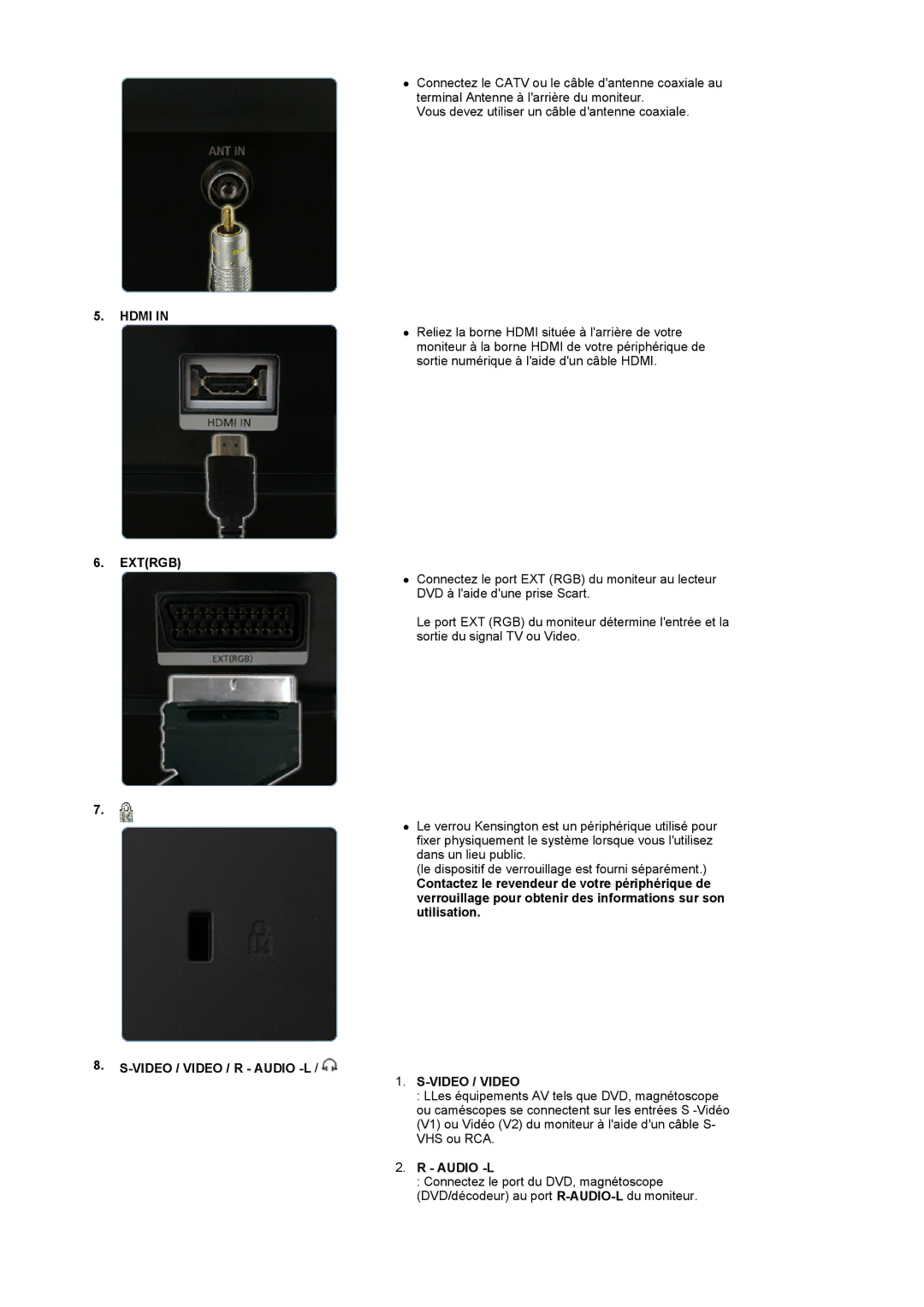 Samsung LS19PMASF/EDC, LS20PMASF/EDC manual Hdmi, Extrgb, Video / Video, Audio -L 