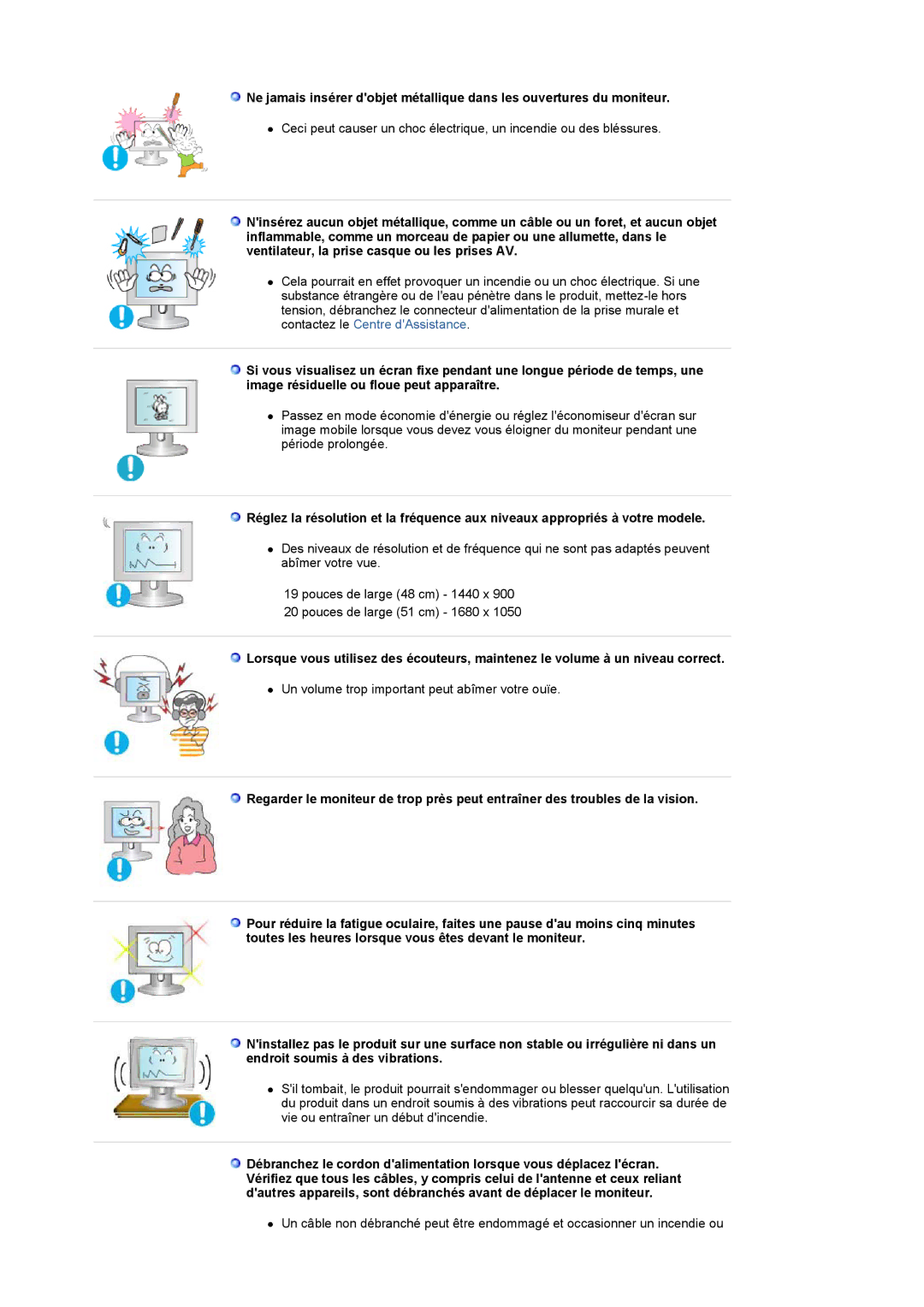 Samsung LS20PMASF/EDC, LS19PMASF/EDC manual Un volume trop important peut abîmer votre ouïe 