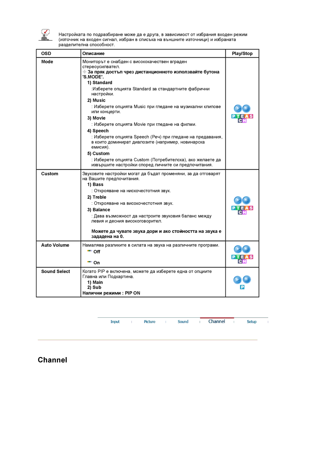 Samsung LS19PMASF/EDC manual На Вашите предпочитания, Bass, Открояване на нискочестотния звук, Treble, Balance, Зададена на 