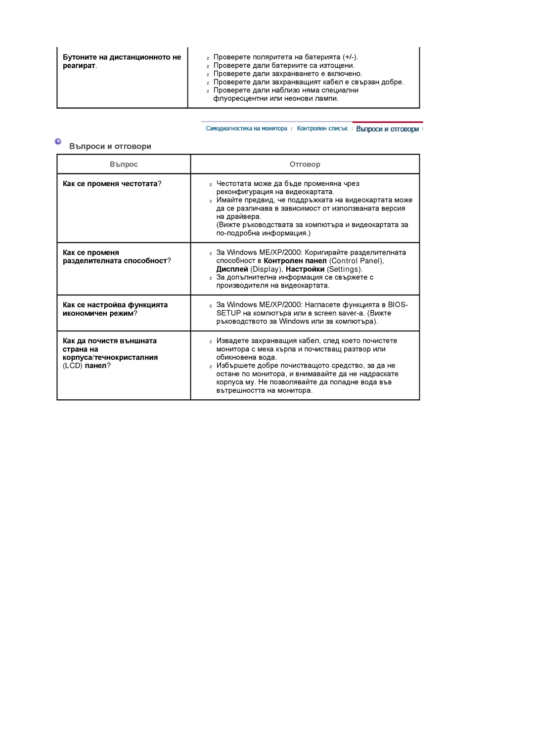 Samsung LS19PMASF/EDC, LS20PMASF/EDC manual Въпроси и отговори 