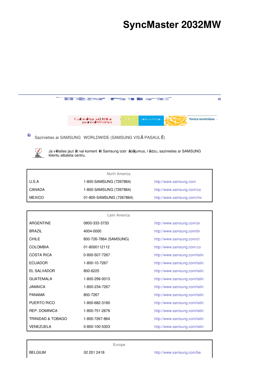 Samsung LS20PMASF/EDC, LS19PMASF/EDC manual SyncMaster 2032MW 