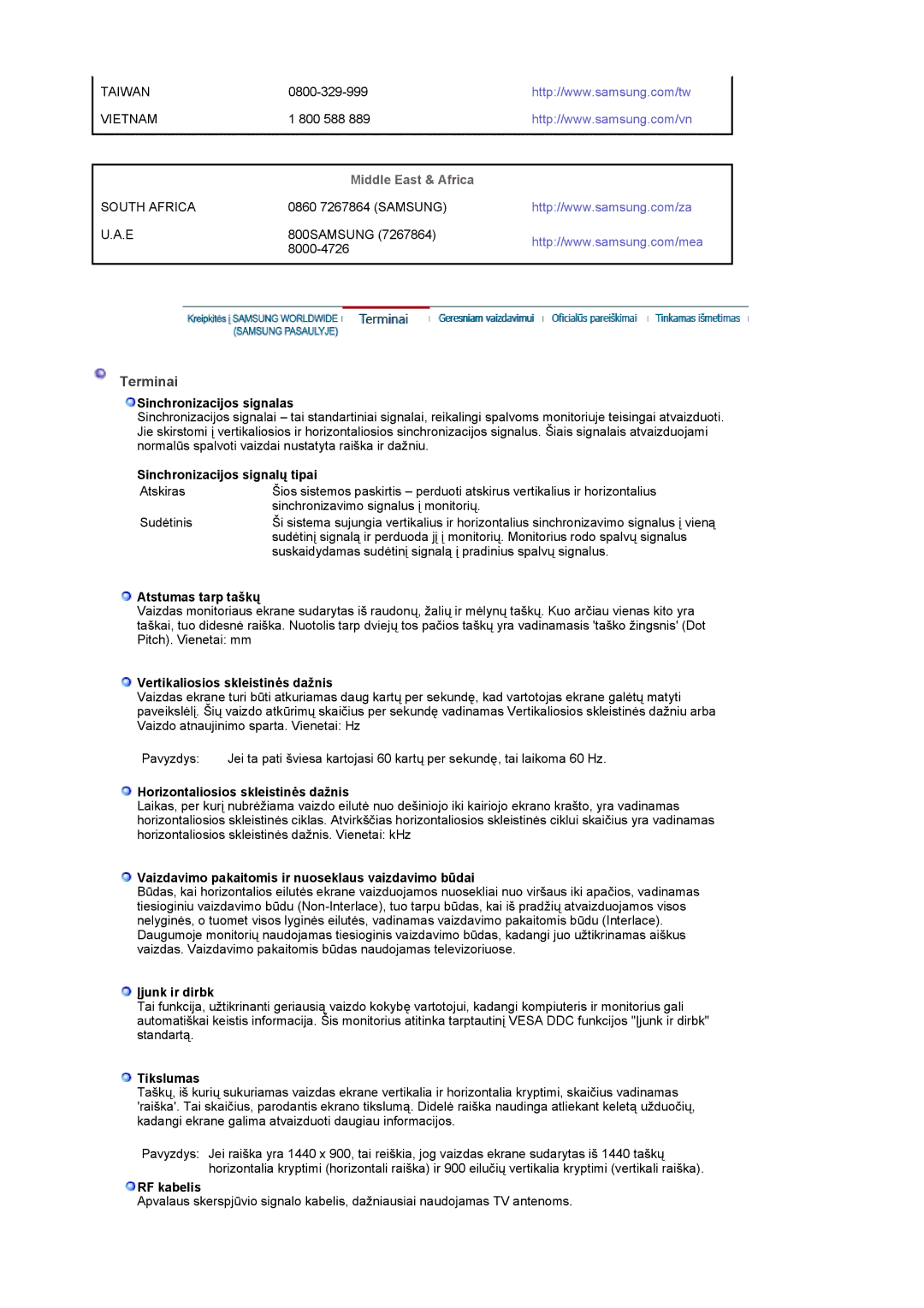 Samsung LS20PMASF/EDC, LS19PMASF/EDC manual Terminai 