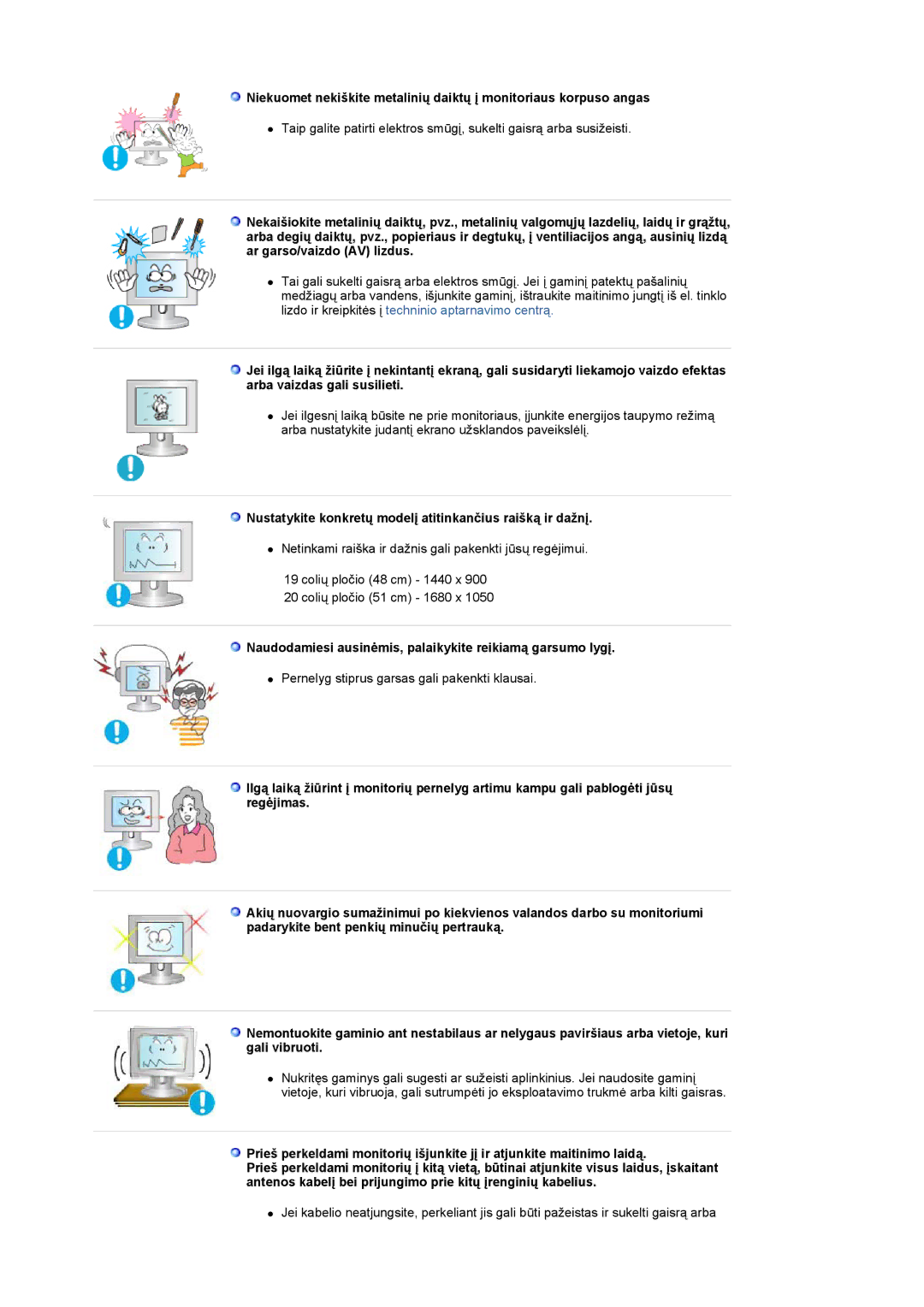 Samsung LS20PMASF/EDC, LS19PMASF/EDC manual Nustatykite konkretų modelį atitinkančius raišką ir dažnį 