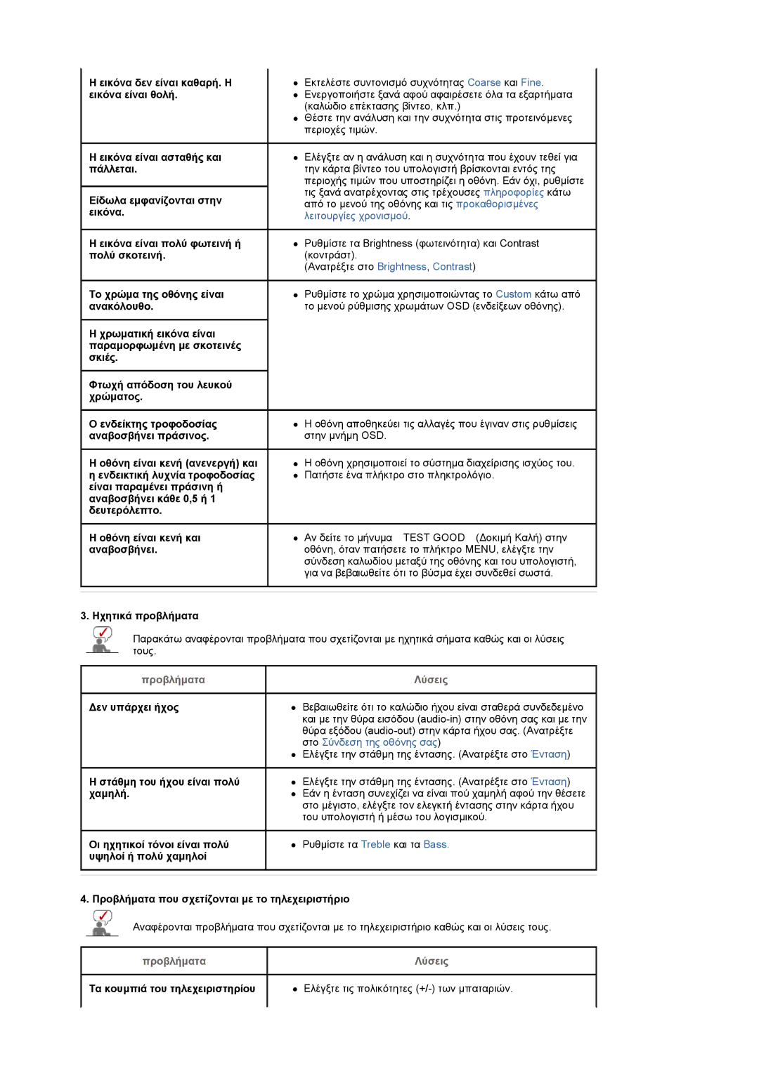 Samsung LS20PMASF/EDC, LS19PMASF/EDC manual Προβλήµατα Λύσεις 