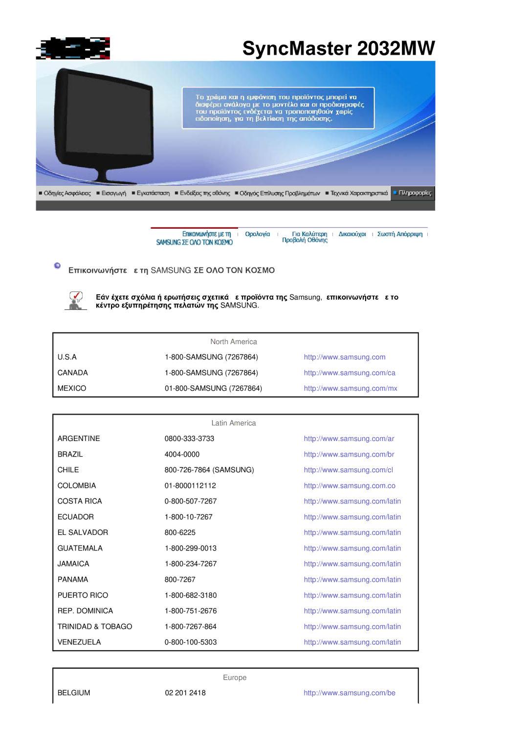 Samsung LS19PMASF/EDC, LS20PMASF/EDC manual SyncMaster 2032MW 