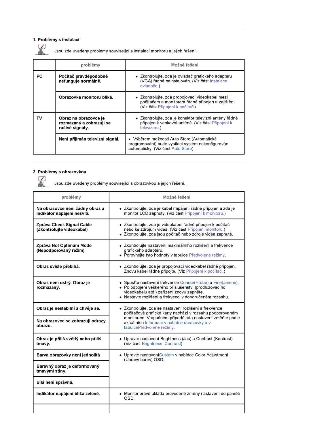 Samsung LS20PMASF/EDC manual Problémy 