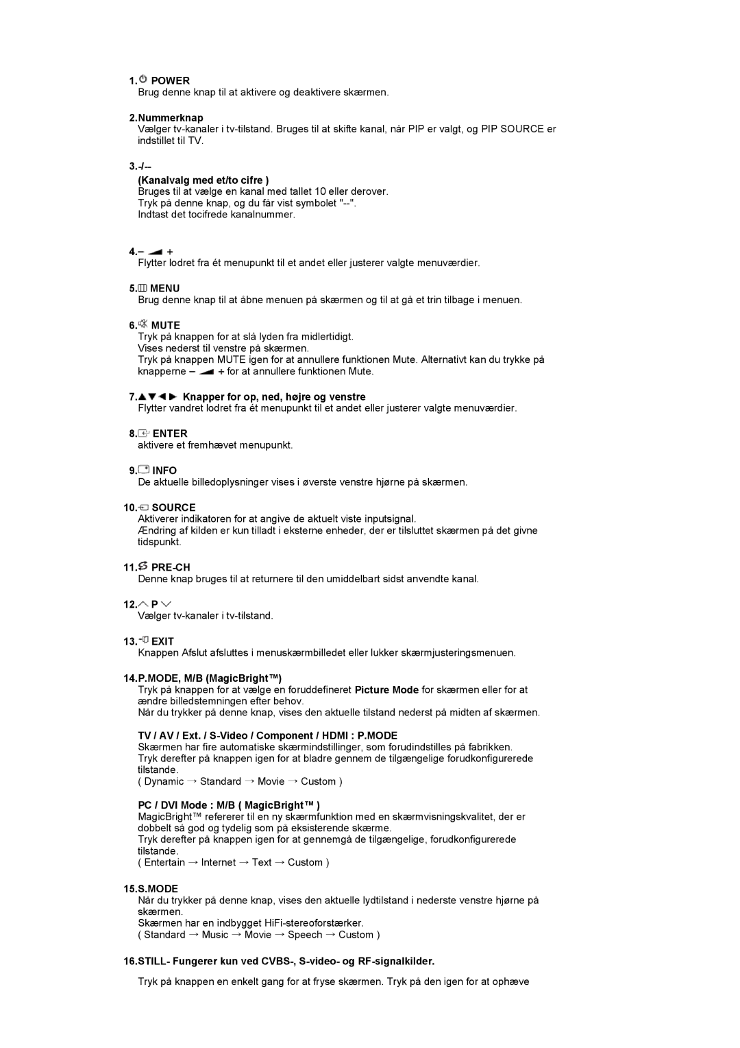 Samsung LS20PMASF/EDC manual Enter, 15.S.MODE 