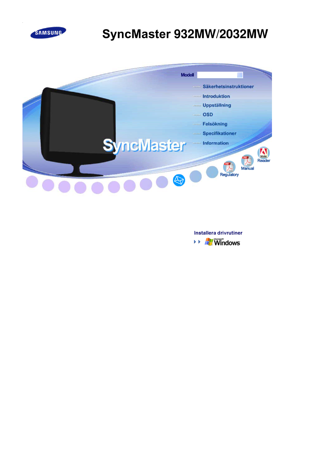 Samsung LS20PMASF/EDC manual SyncMaster 932MW/2032MW 