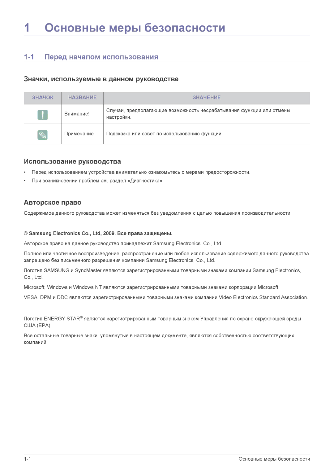 Samsung LS19PUYKF/EN Перед началом использования, Значки, используемые в данном руководстве, Использование руководства 