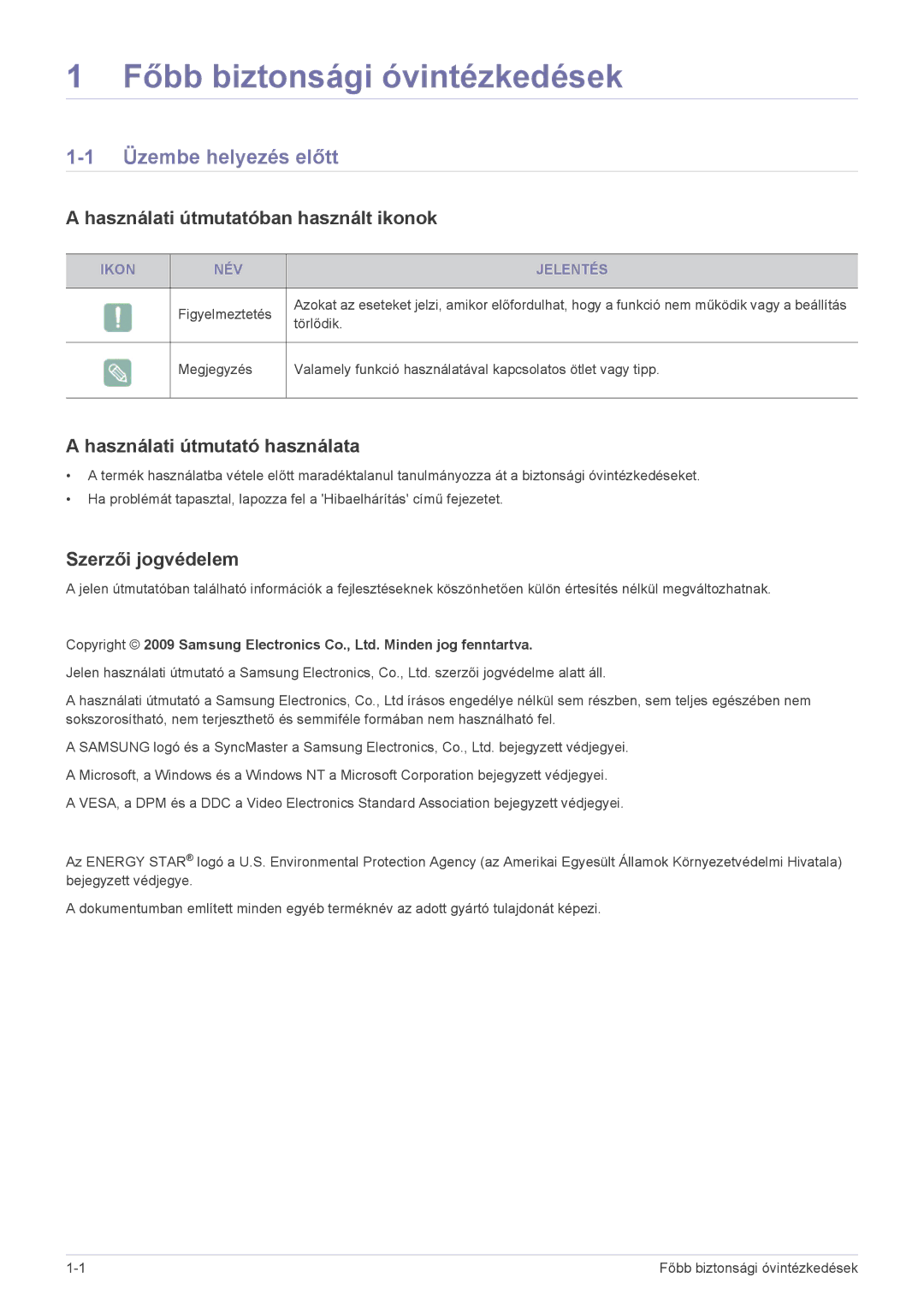 Samsung LS19PUYKF/EN manual Üzembe helyezés előtt, Használati útmutatóban használt ikonok, Használati útmutató használata 