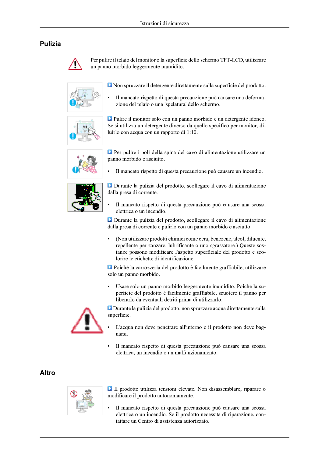 Samsung LS20TDVSUV/EN, LS22TDVSUV/EN, LS20TDDSUV/EN, LS22TDDSUV/EN, LS22TDNSUV/CT manual Pulizia, Altro 