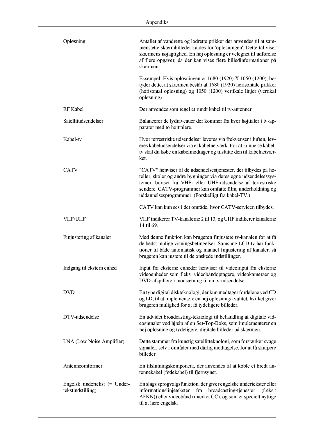 Samsung LS22TDDSUV/EN, LS20TDVSUV/EN, LS22TDVSUV/EN, LS20TDDSUV/EN, LS22TDVSUV/XE, LS20TDVSU/XE manual Catv 