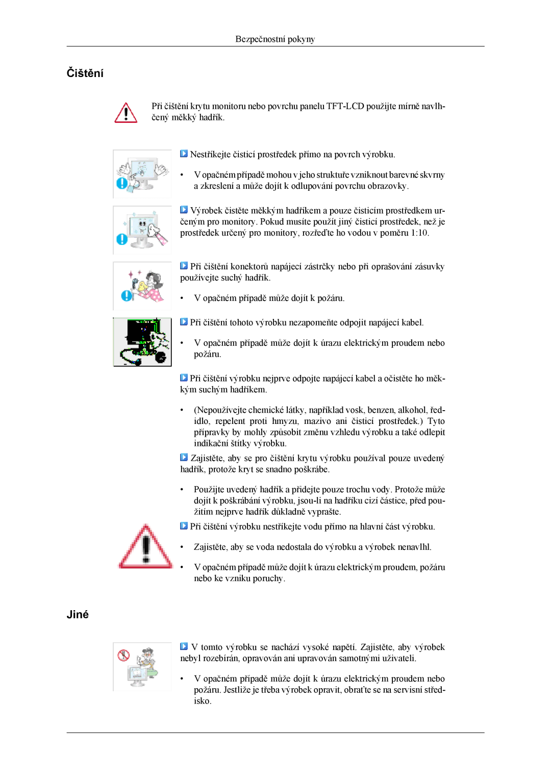 Samsung LS22TDVSUV/EN, LS20TDVSUV/EN, LS20TDDSUV/EN, LS22TDDSUV/EN manual Čištění, Jiné 