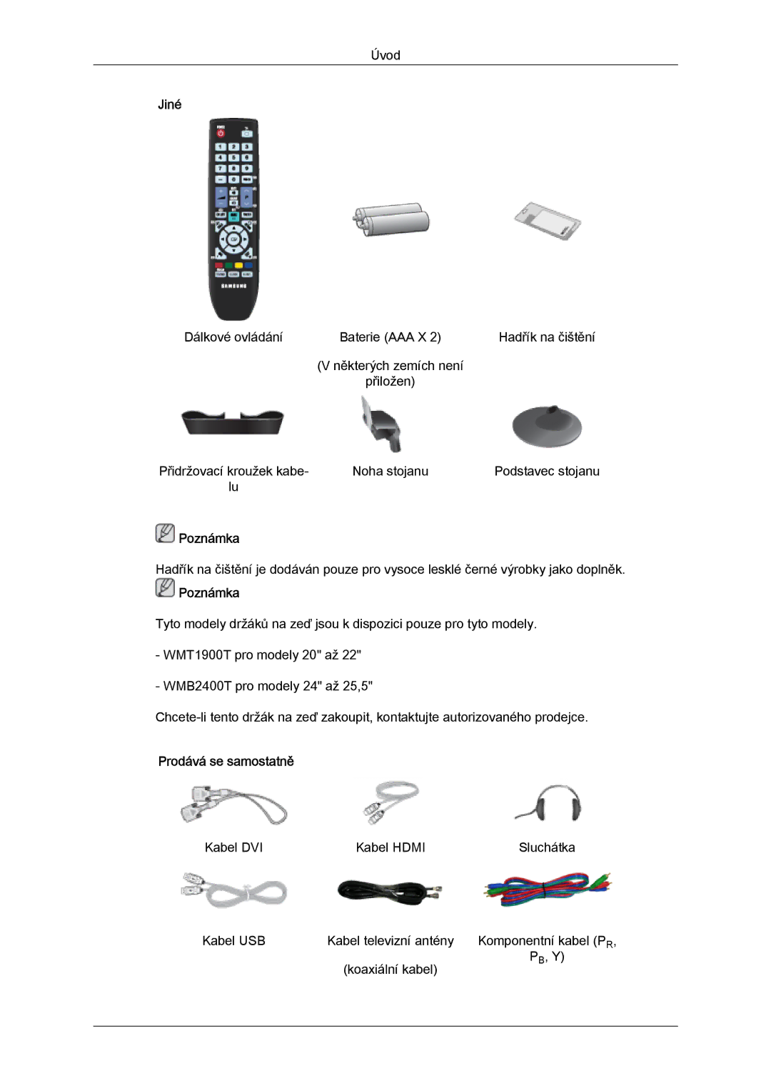 Samsung LS22TDVSUV/EN, LS20TDVSUV/EN, LS24TDVSUV/EN, LS24TDDSUV/EN, LS20TDDSUV/EN, LS22TDDSUV/EN Jiné, Prodává se samostatně 