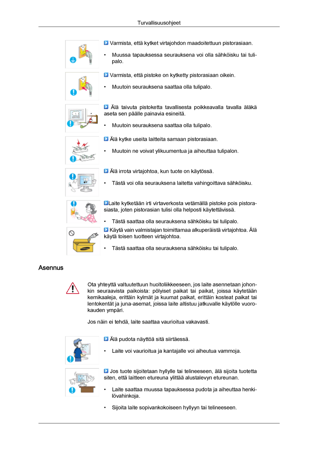 Samsung LS22TDVSUV/EN, LS20TDVSUV/EN, LS24TDVSUV/EN, LS24TDDSUV/EN, LS20TDDSUV/EN, LS22TDDSUV/EN, LS26TDDSUV/EN manual Asennus 