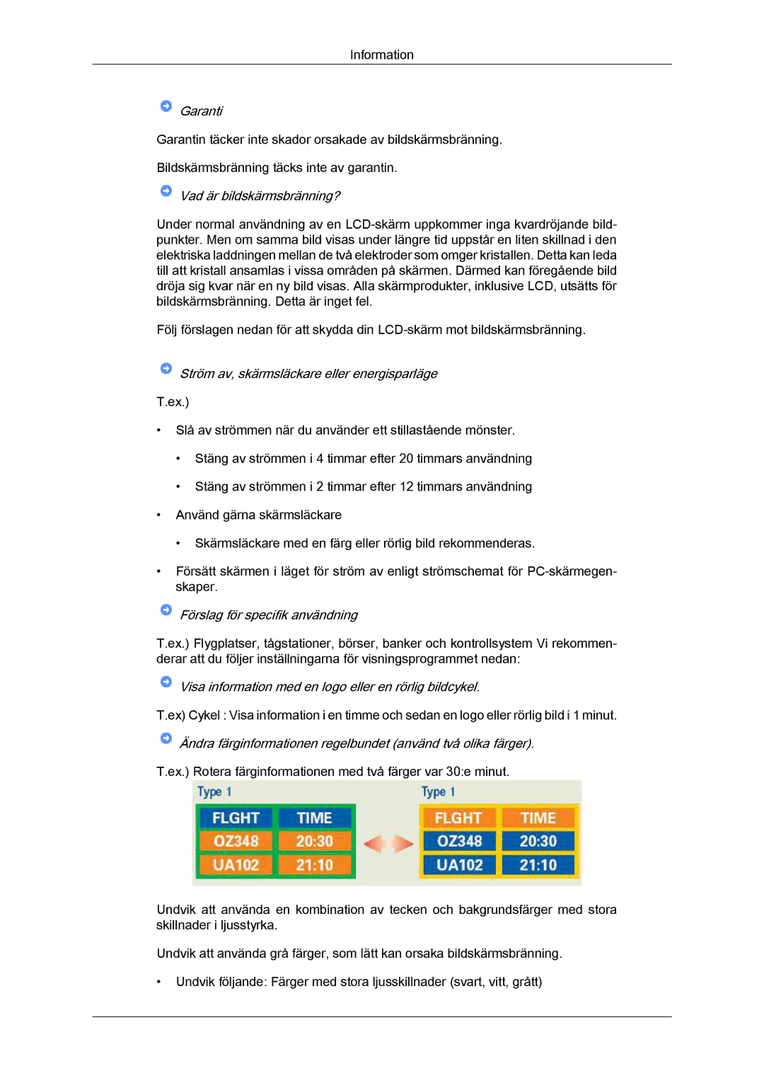 Samsung LS24TDVSUV/XE, LS20TDVSUV/EN, LS24TDVSUV/EN, LS24TDDSUV/EN Visa information med en logo eller en rörlig bildcykel 