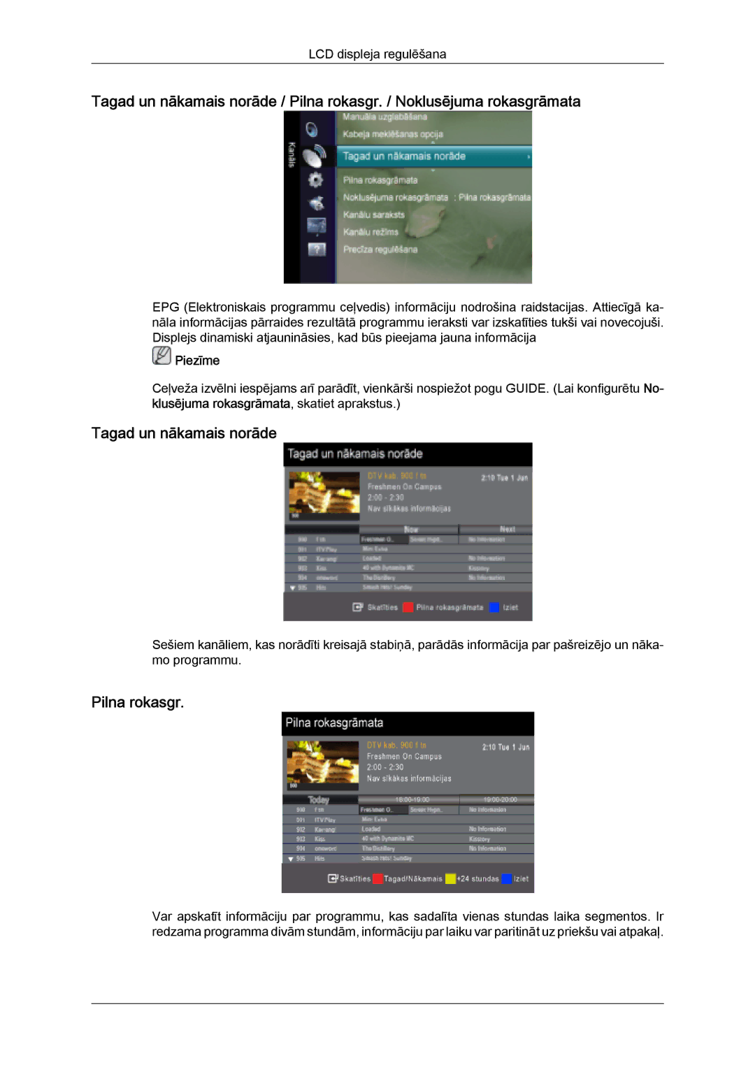 Samsung LS24TDVSUV/EN, LS20TDVSUV/EN, LS24TDDSUV/EN, LS22TDVSUV/EN, LS20TDDSUV/EN Tagad un nākamais norāde, Pilna rokasgr 