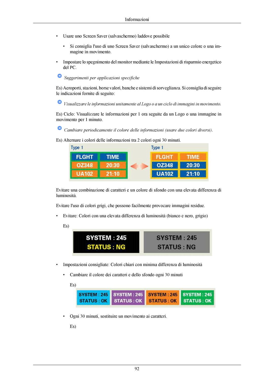 Samsung LS19TWHSUV/EN, LS20TWHSUV/EN, LS22TWHSUV/EN, LS22TWHSUV/CT manual Suggerimenti per applicazioni specifiche 