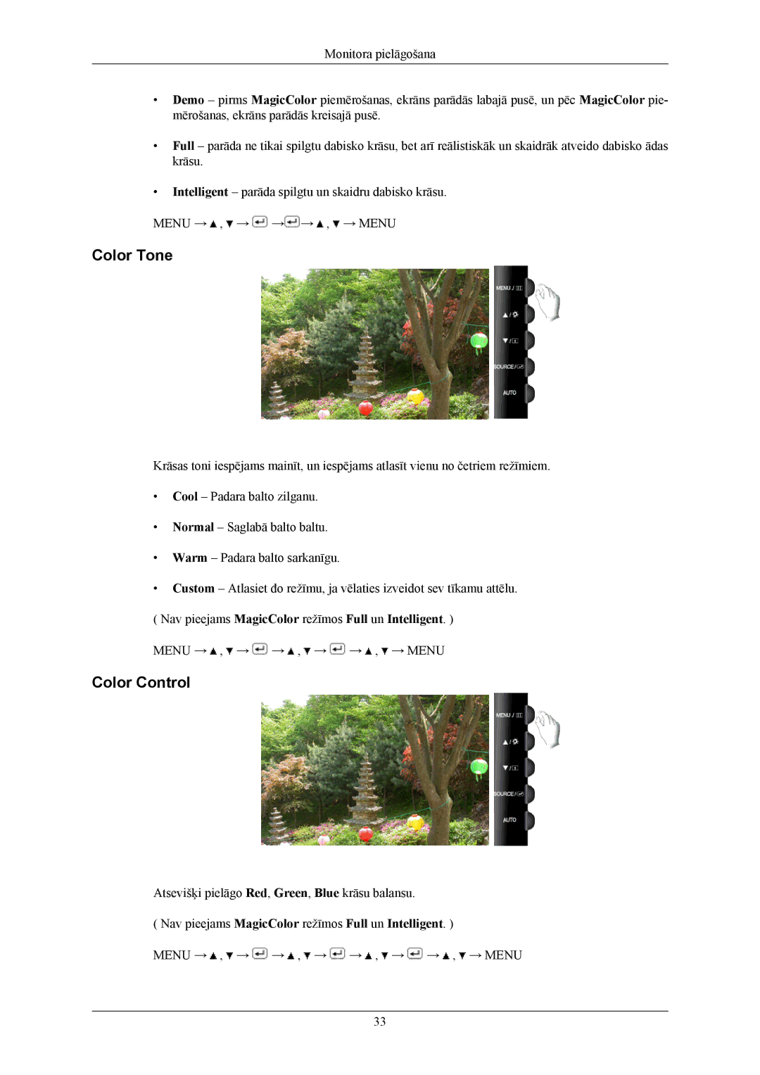 Samsung LS19TWHSUV/EN, LS20TWHSUV/EN, LS22TWHSUV/EN manual Color Tone, Color Control 