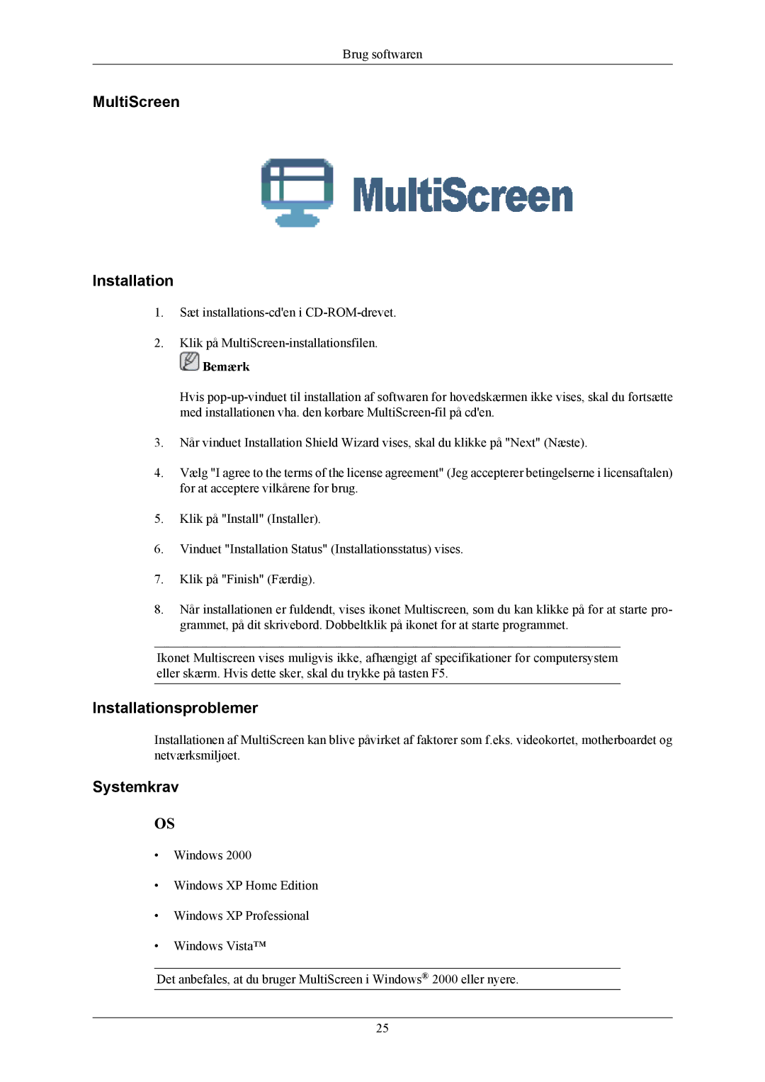 Samsung LS20TWHSUV/EN, LS22TWHSUV/EN manual MultiScreen Installation 