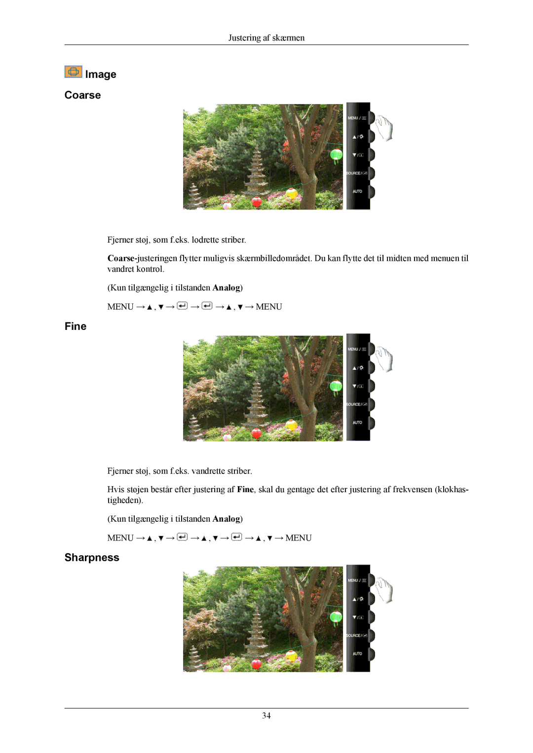 Samsung LS22TWHSUV/EN, LS20TWHSUV/EN manual Image Coarse, Fine, Sharpness 