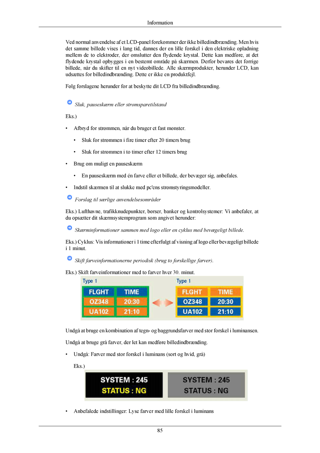 Samsung LS20TWHSUV/EN, LS22TWHSUV/EN manual Sluk, pauseskærm eller strømsparetilstand 