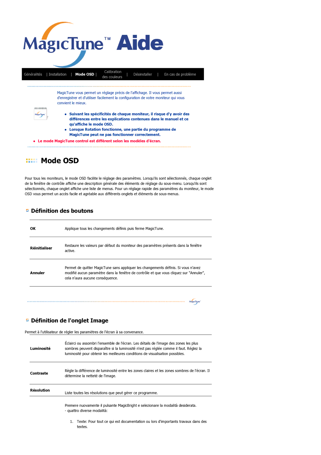 Samsung LS21BRBAS/EDC manual Mode OSD 