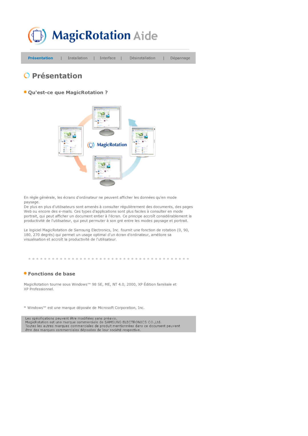 Samsung LS21BRBAS/EDC manual Présentation 