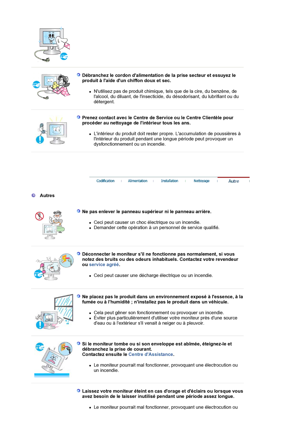 Samsung LS21BRBAS/EDC manual Ceci peut causer une décharge électrique ou un incendie 