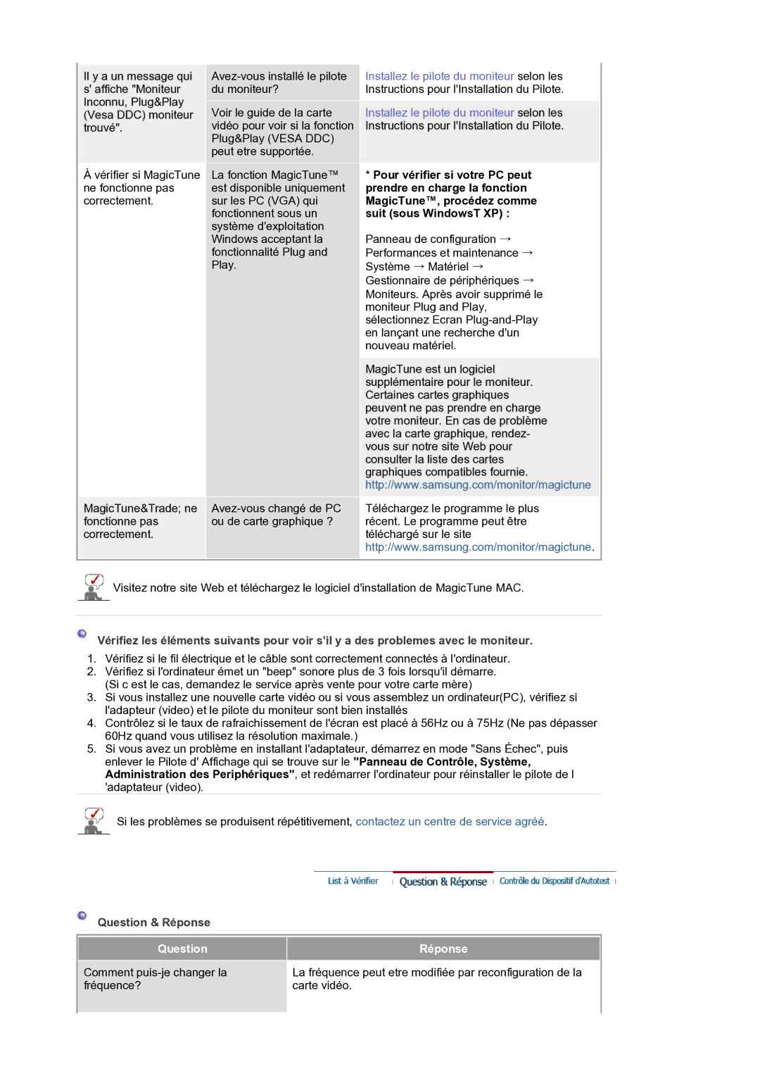 Samsung LS21BRBAS/EDC manual Question & Réponse, Question Réponse 