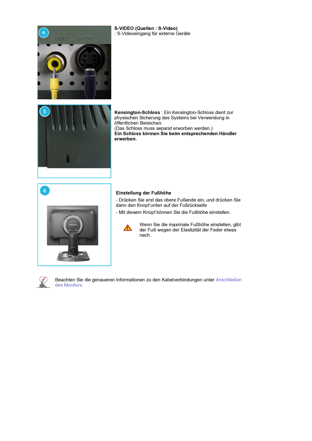 Samsung LS21BRBAS/EDC manual Video Quellen S-Video 