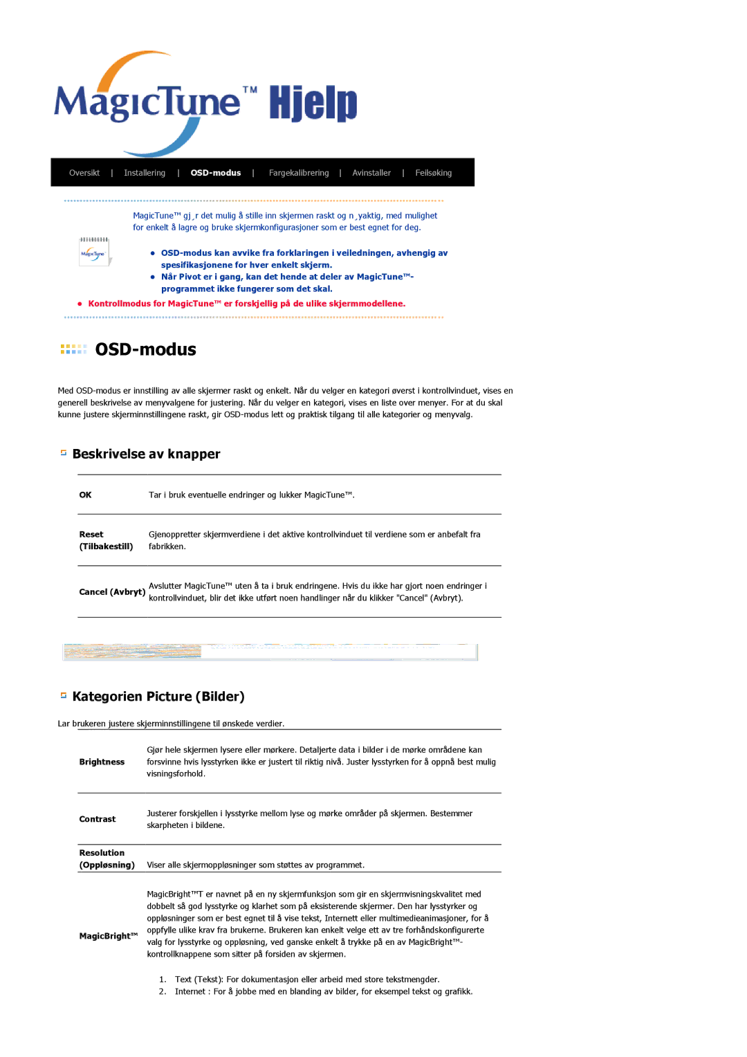 Samsung LS21BRBAS/EDC manual OSD-modus 