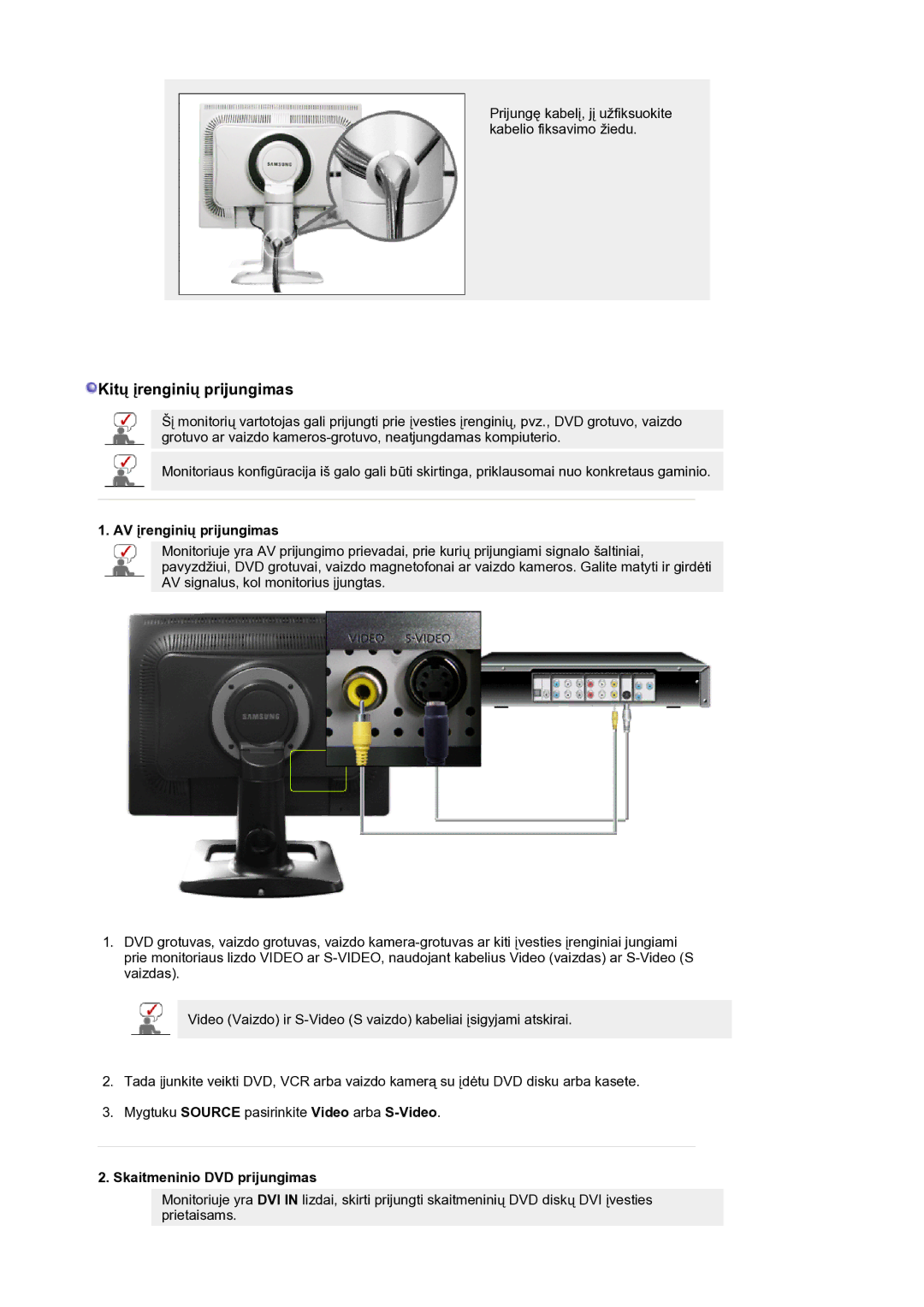 Samsung LS21BRBAS/EDC manual AV įrenginių prijungimas, Skaitmeninio DVD prijungimas 