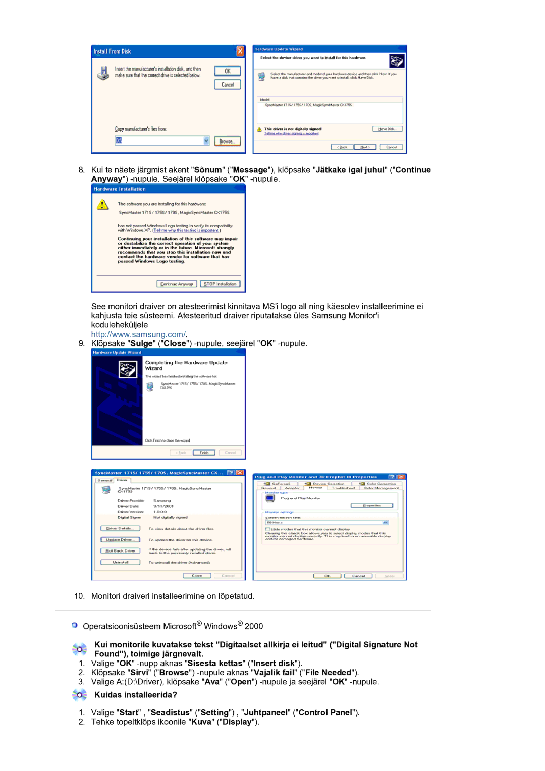 Samsung LS21BRBAS/EDC manual Tehke topeltklõps ikoonile Kuva Display 