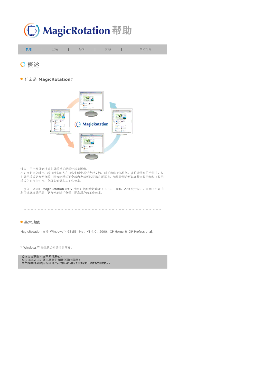 Samsung LS21BRBAS/EDC manual  MagicRotation 