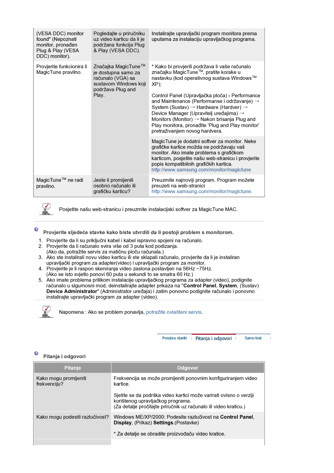 Samsung LS21BRBAS/EDC manual Pitanja i odgovori, Pitanje, Odgovor 