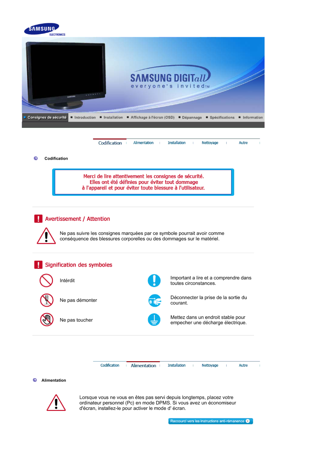 Samsung LS21DPWASQ/EDC manual Codification 