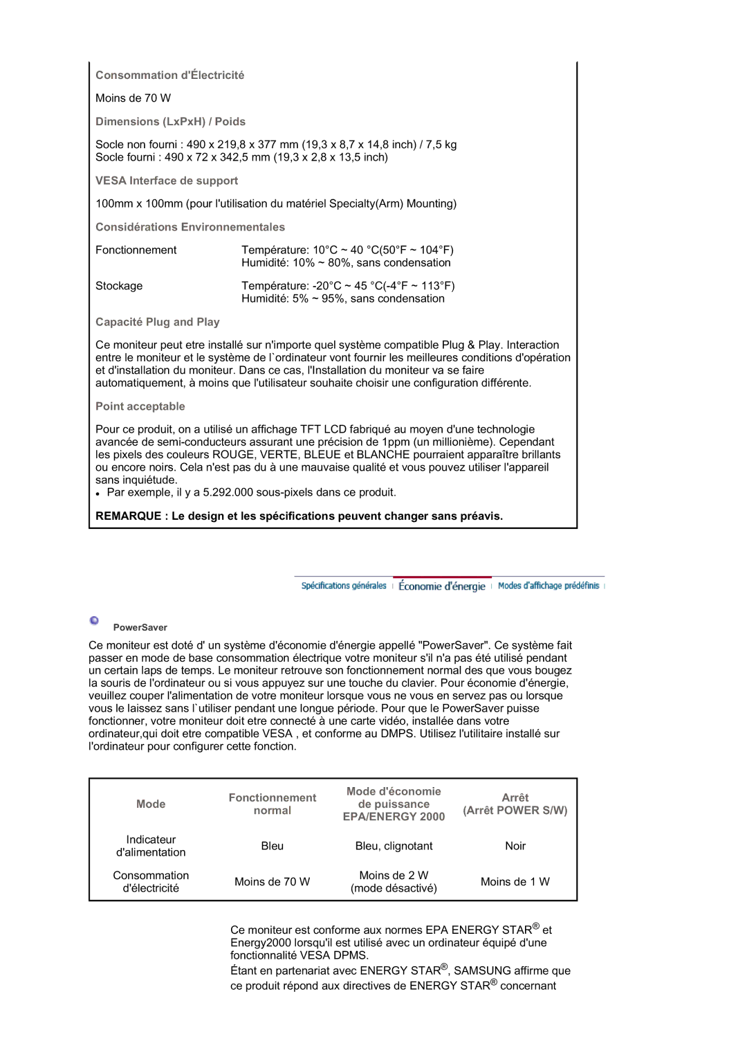 Samsung LS21DPWASQ/EDC manual Epa/Energy 