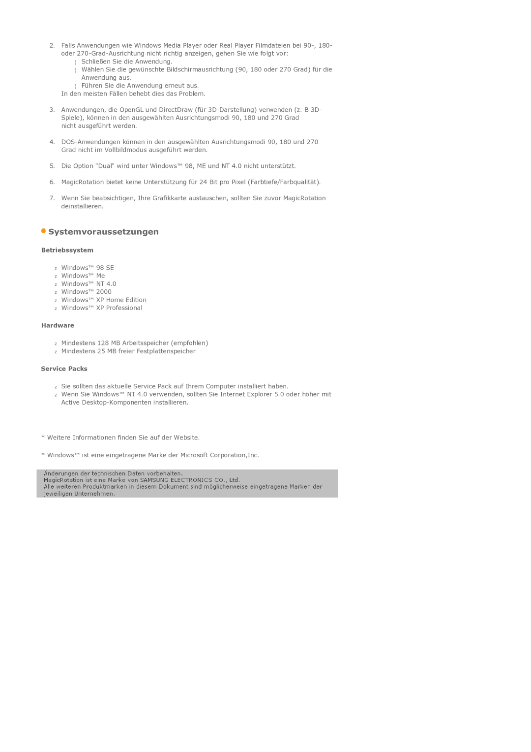 Samsung LS21DPWASQ/EDC manual Systemvoraussetzungen 