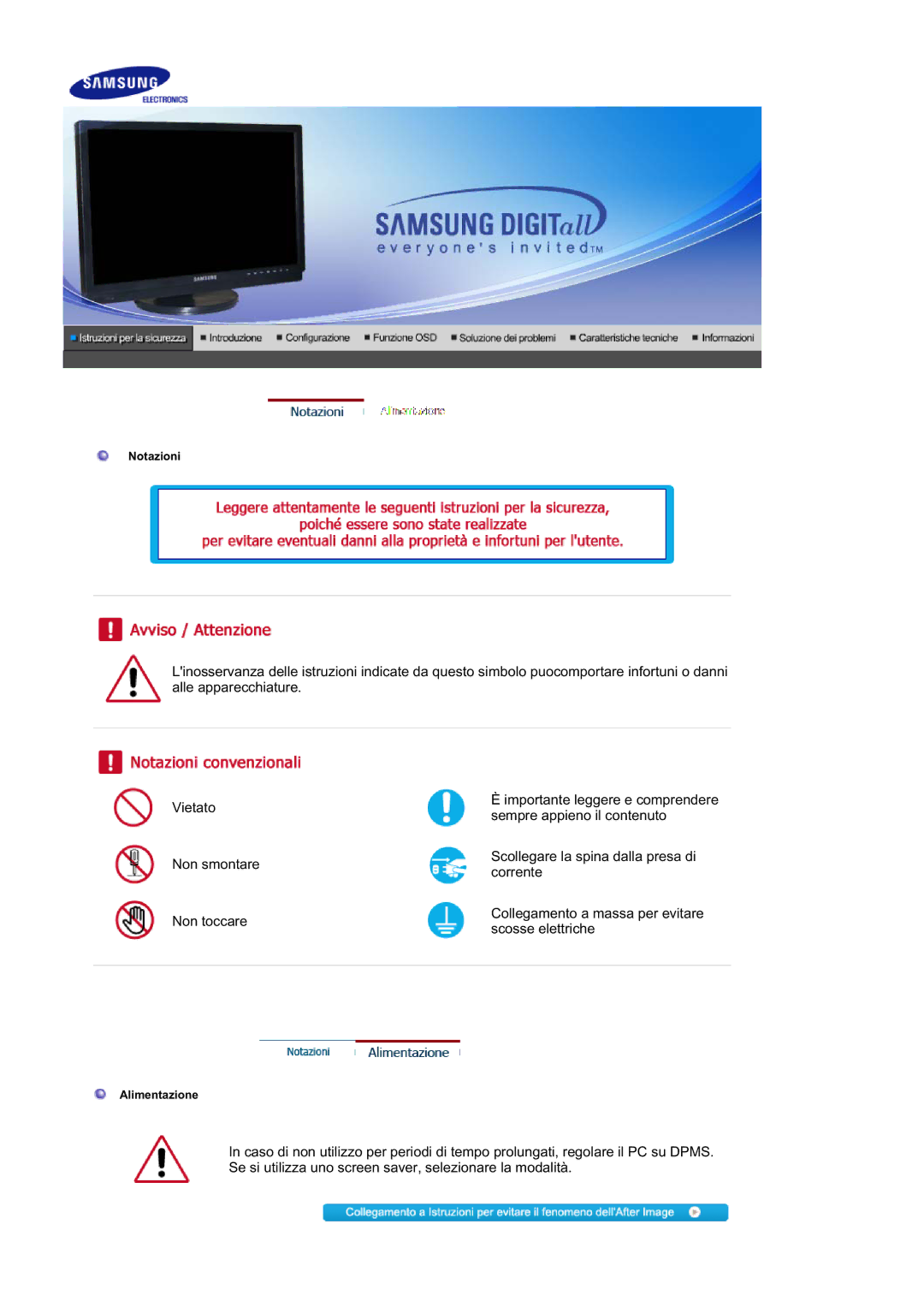 Samsung LS21DPWASQ/EDC manual Importante leggere e comprendere sempre appieno il contenuto 