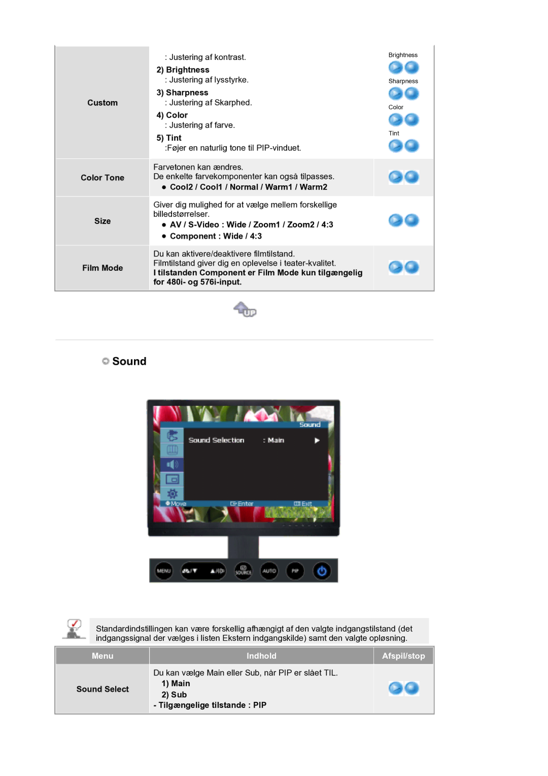 Samsung LS21DPWASQ/EDC manual Custom Color Tone Size Film Mode, Cool2 / Cool1 / Normal / Warm1 / Warm2 