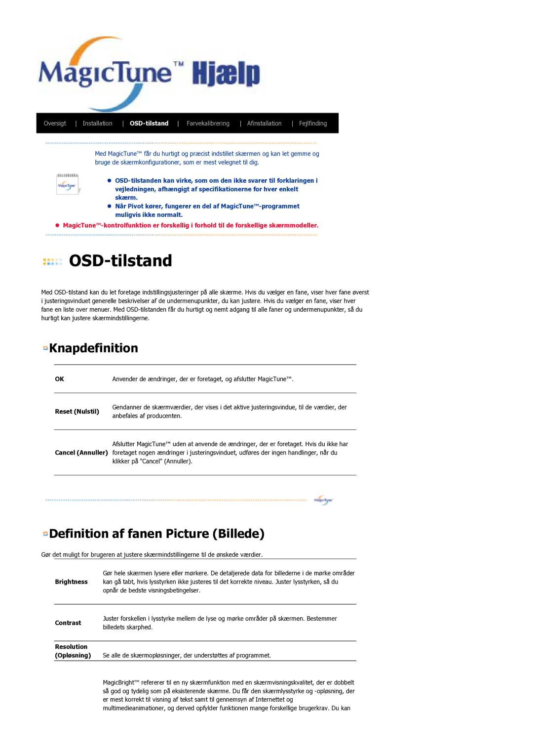 Samsung LS21DPWASQ/EDC manual OSD-tilstand 